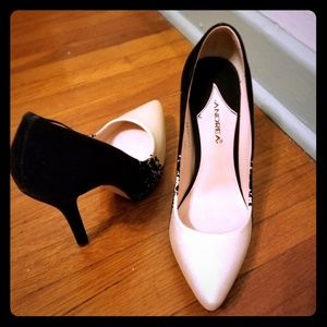 Satin and velvet Andrea heels